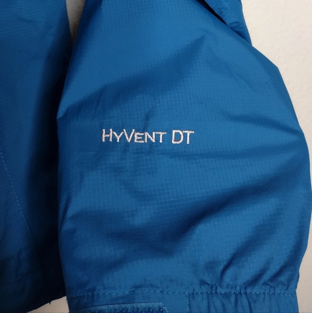 The North Face HyVent DT Nylon Blue Full-Zip Rain Windbreaker Jacket Sz L - Picture 11 of 16